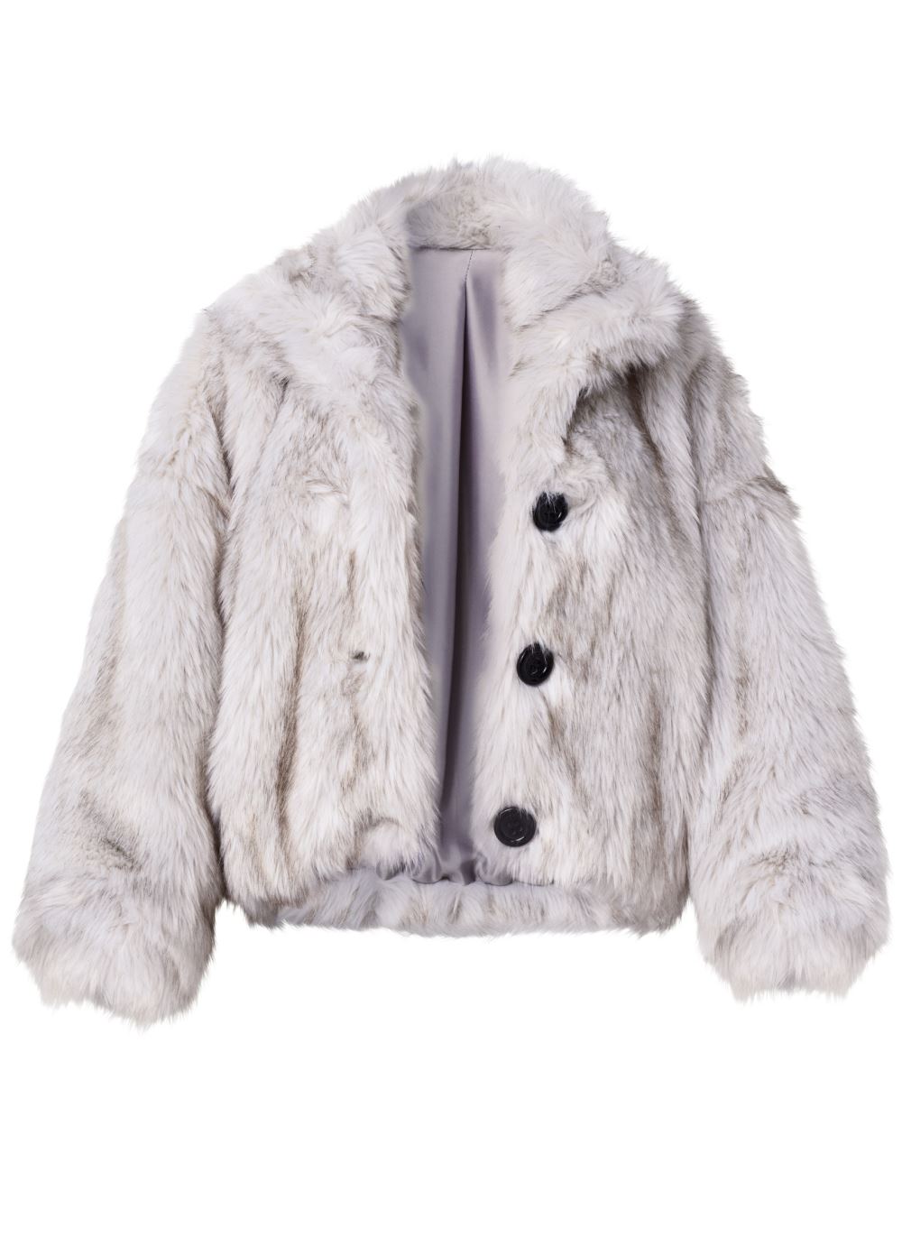 Venus Faux-Fur Button Coat in White
