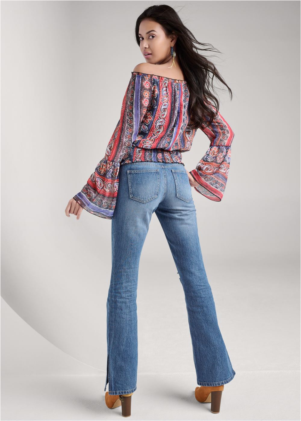 Venus Après-Ski Stripe Top in Orange Multi