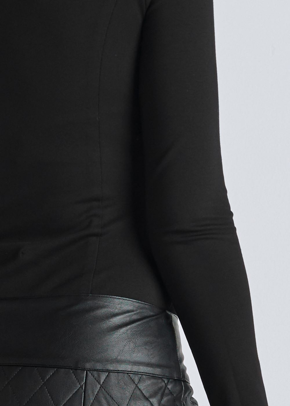Venus Quilted Skirt Mini Dress - Black
