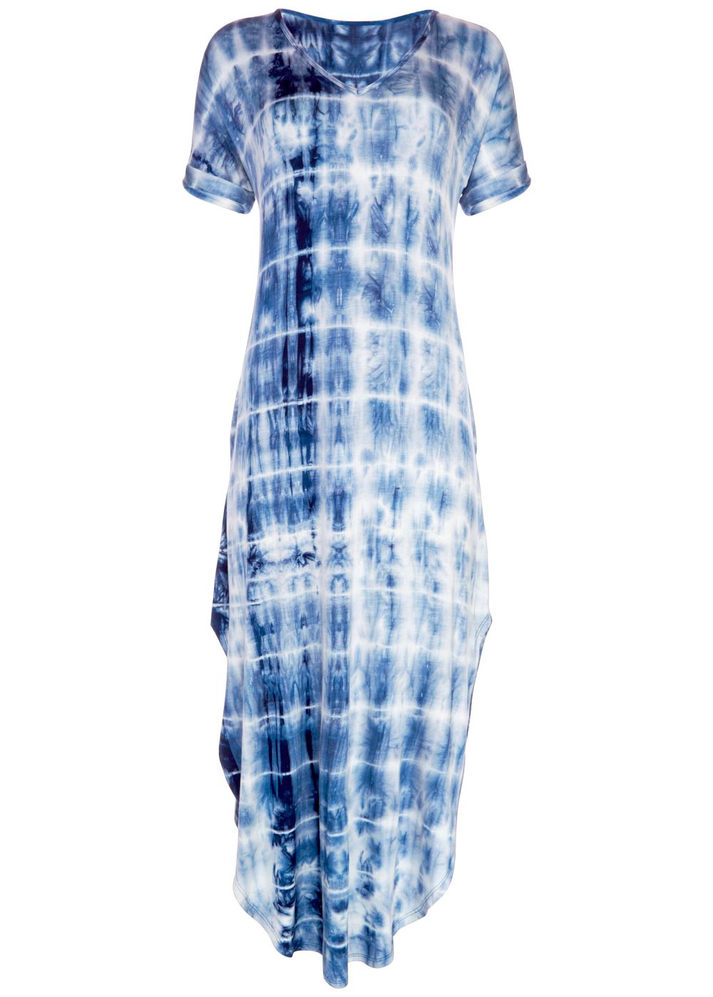 Venus Casual T-Shirt Maxi Dress - Navy Multi