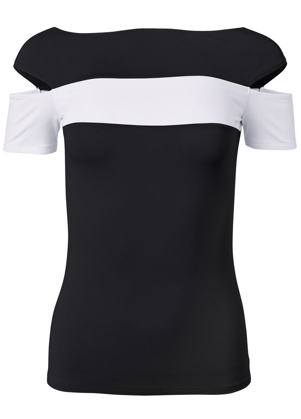 Venus Color Block Top in Black & White