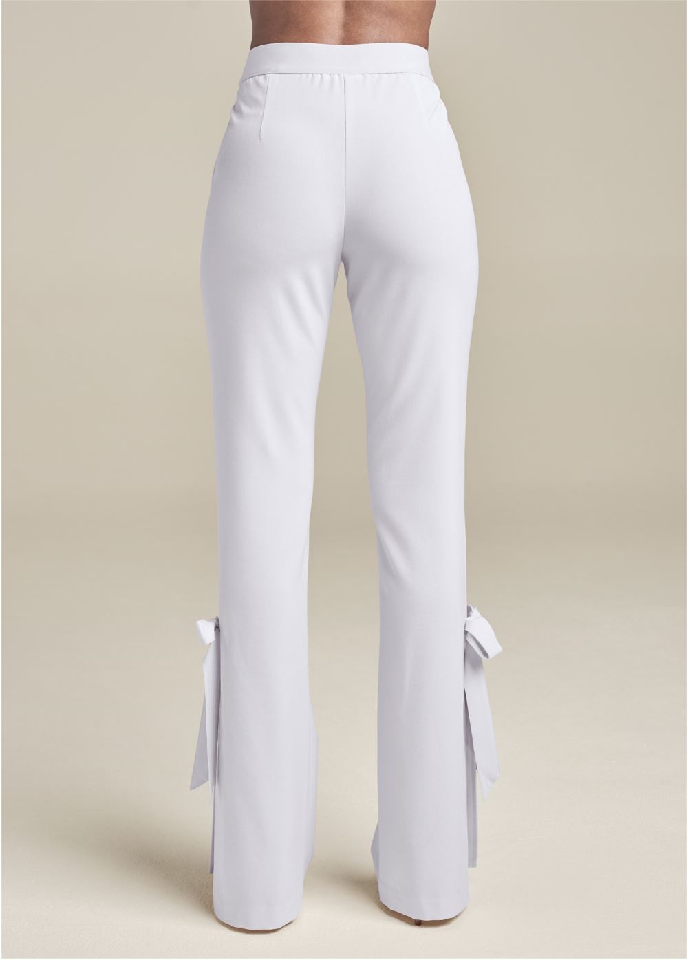 Venus White TIE BOW HEM PANTS