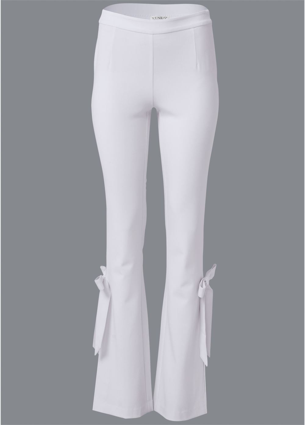 Venus White TIE BOW HEM PANTS