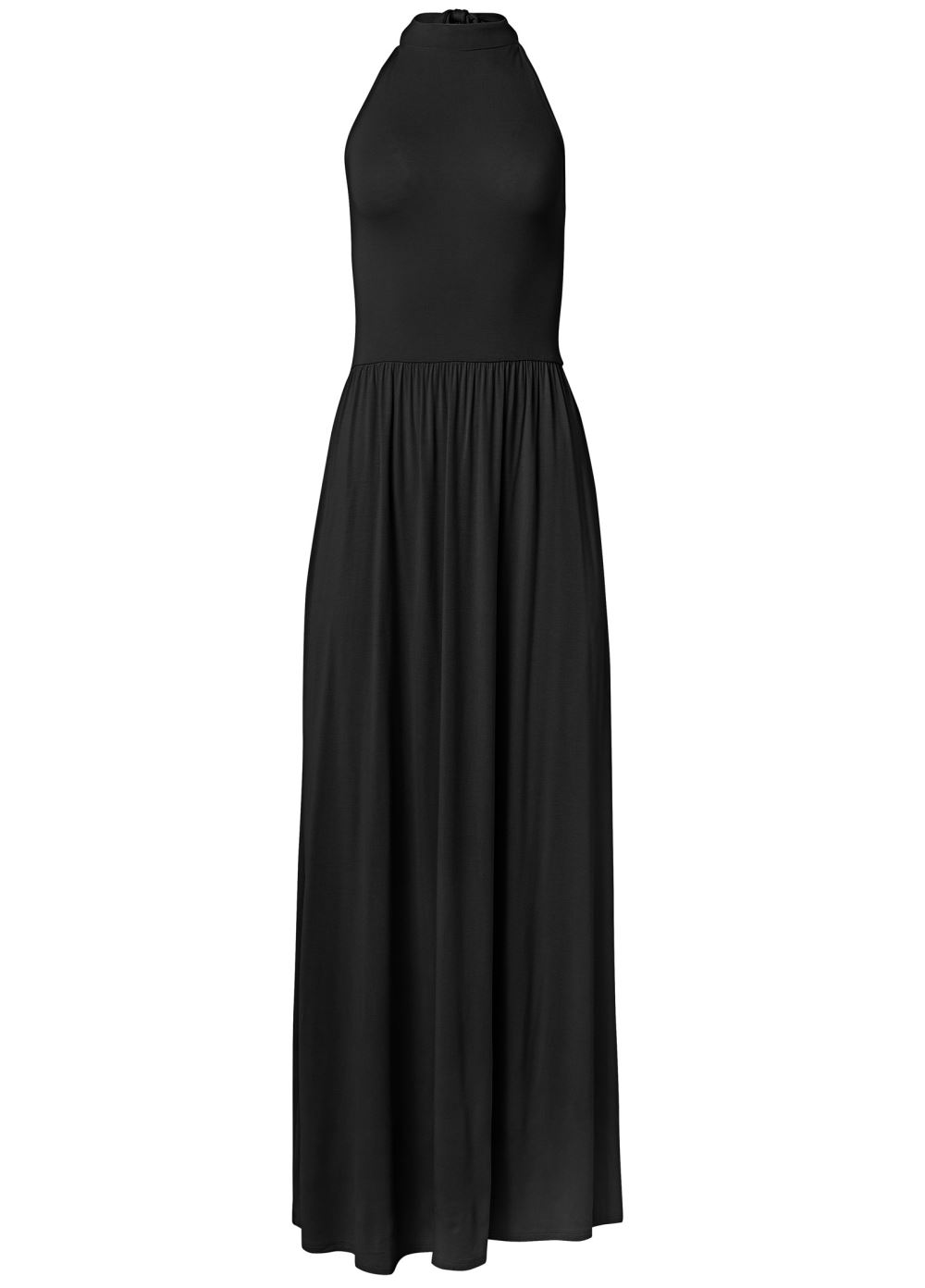 Venus High Neck Maxi Dress - Black