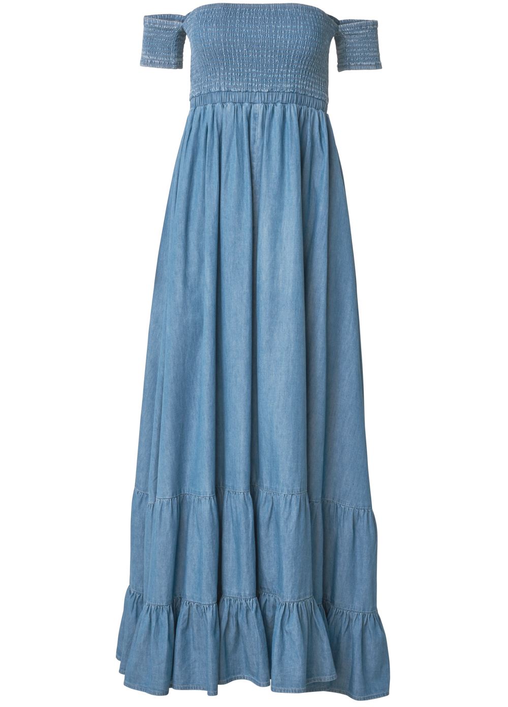 Venus Off-The-Shoulder Maxi Dress - Medium Wash
