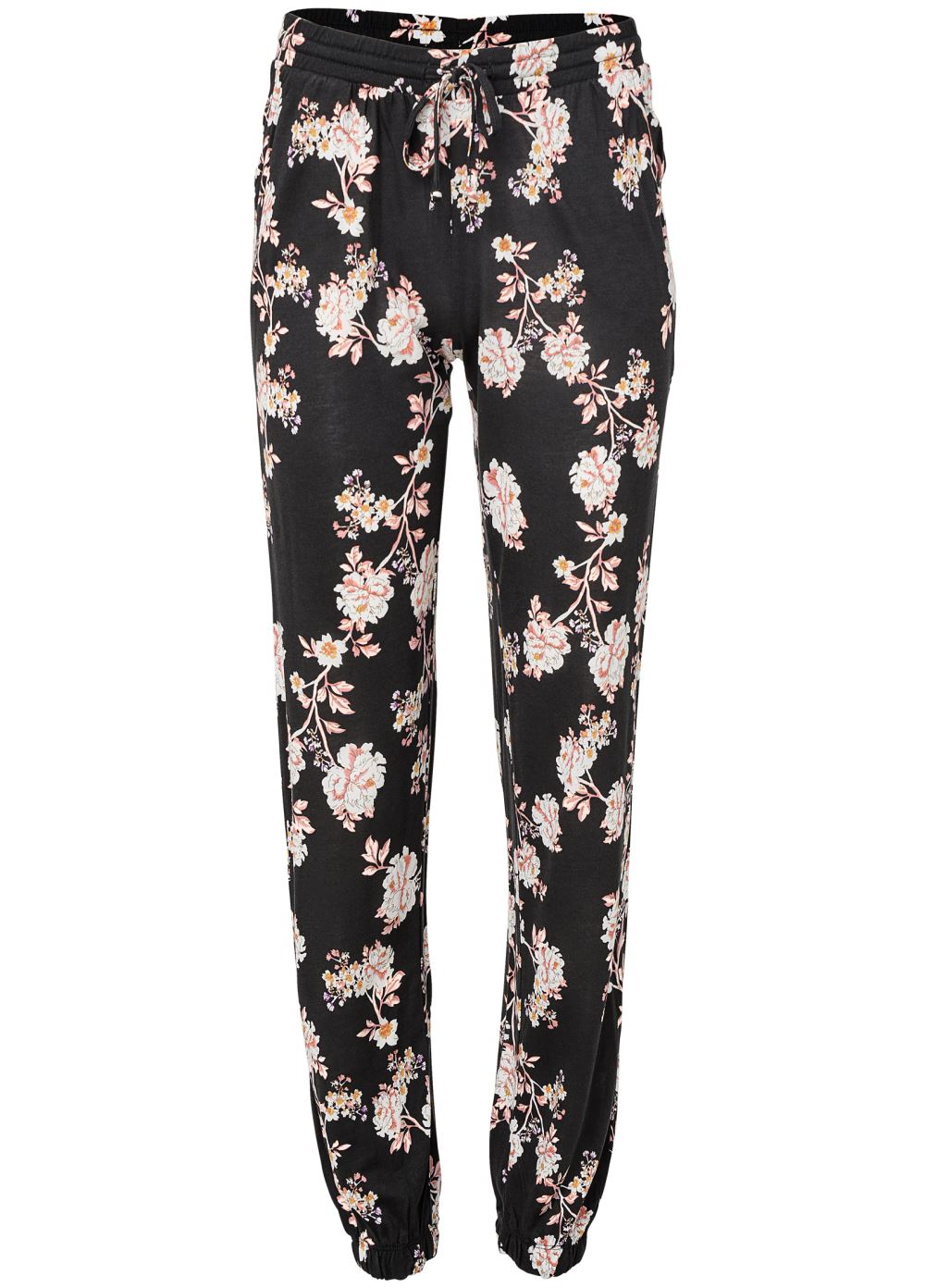 Venus Floral Printed Pants in Black