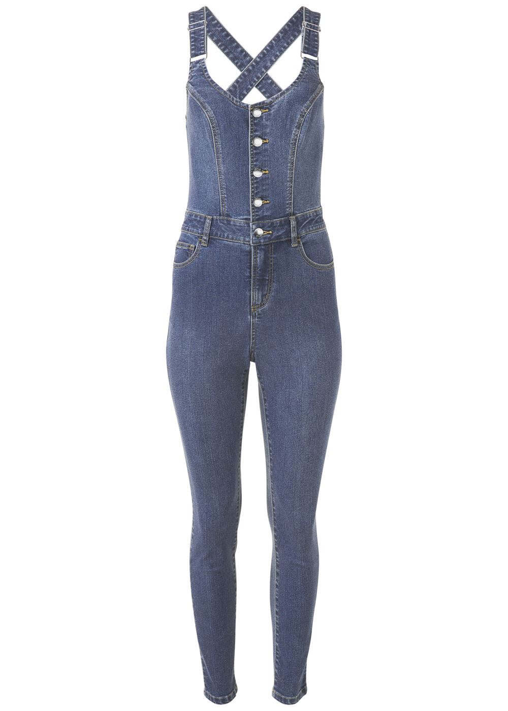 Venus Denim Overalls in Medium Wash