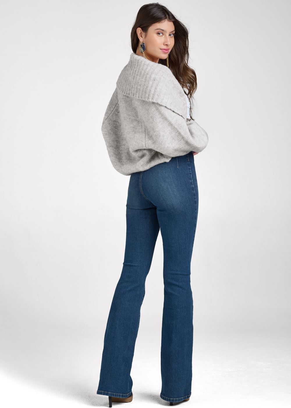 Venus VENUS | Ribbed Knit Shrug in Heather Grey