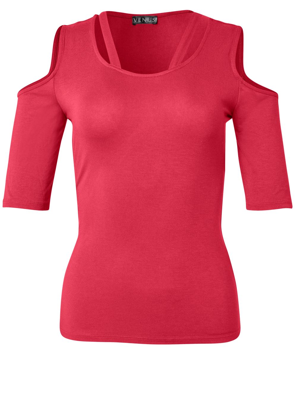 Venus Strappy Cold-Shoulder Top in Red