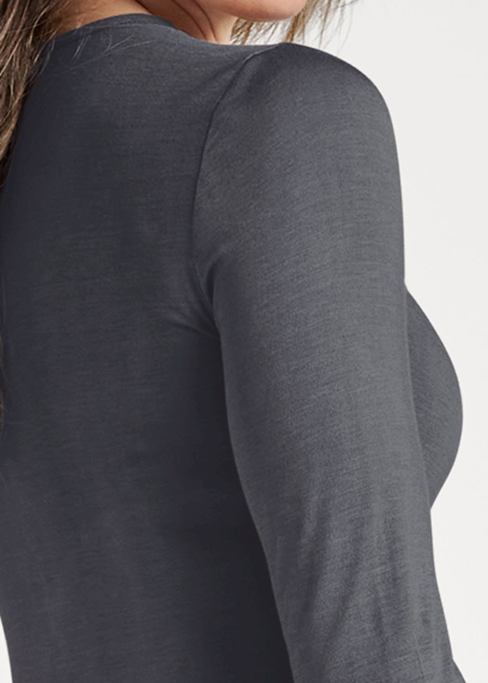 Venus Lace Up Ruched Top in Dark Grey
