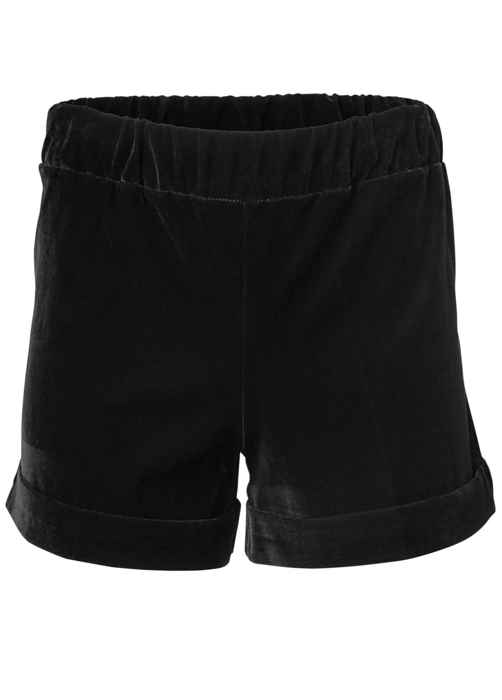 Venus Black Multi BELTED VELVET SHORTS SET
