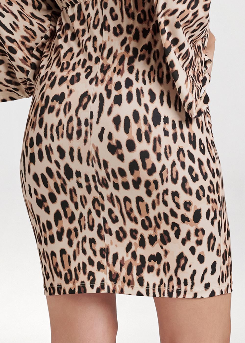 Venus Twist Front Animal Print Dress - Brown Multi