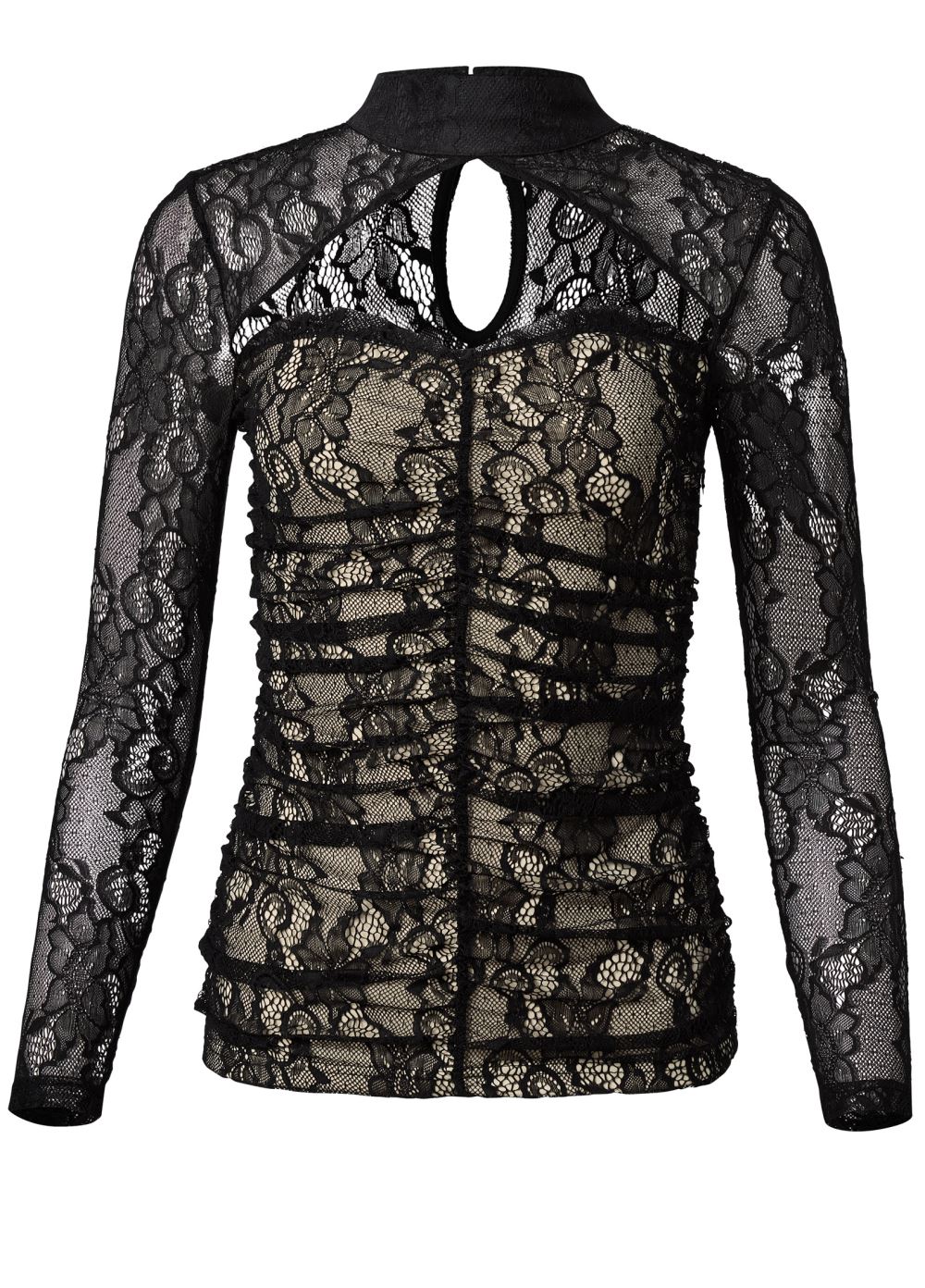 Venus Ruched Cut Out Top in Black Multi