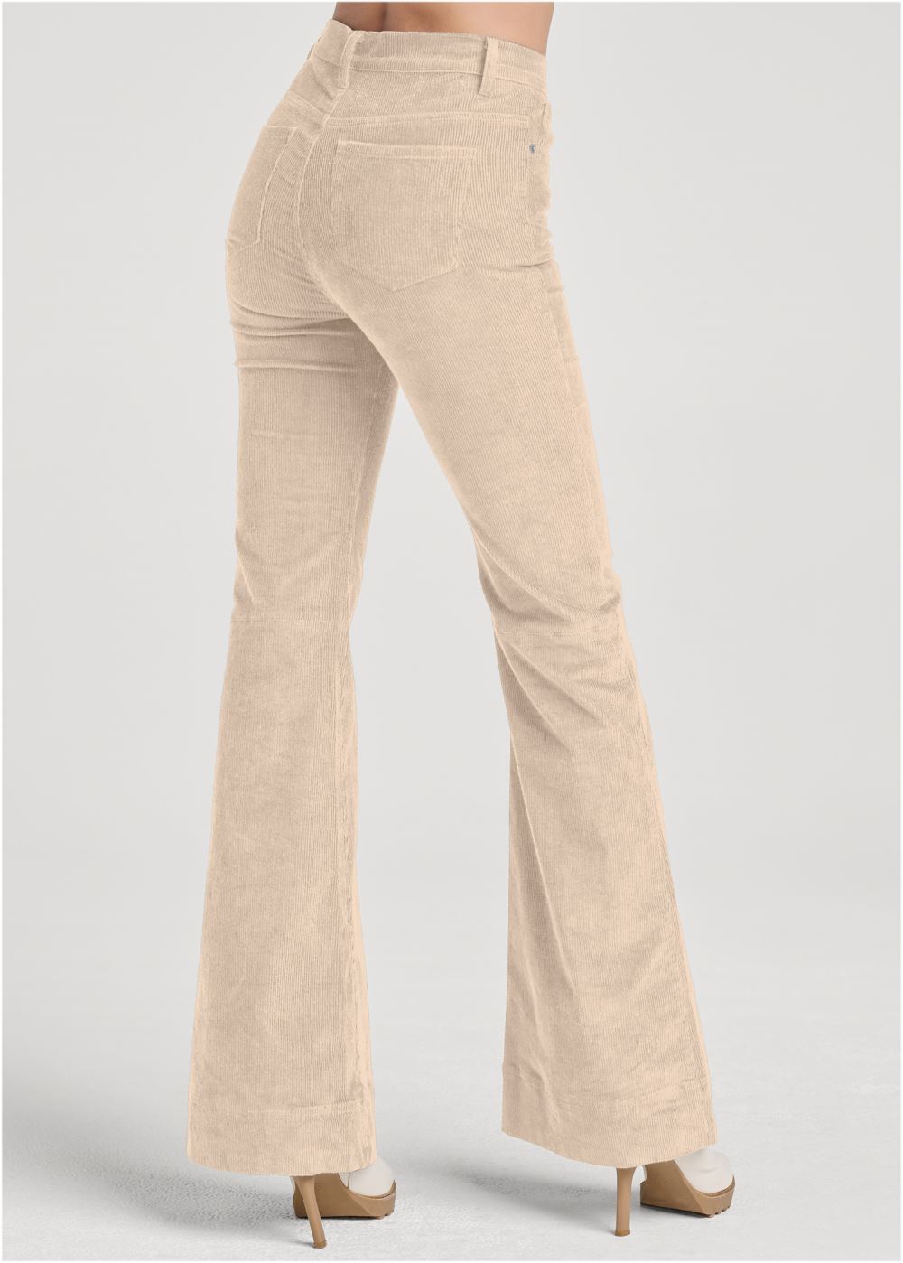 Venus Corduroy Flared Pants in Cream