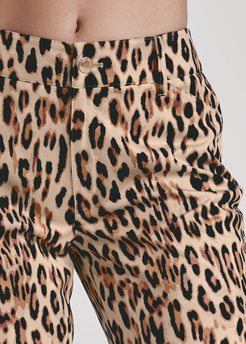 Venus Brown Multi FAUX SUEDE CARGO PANTS