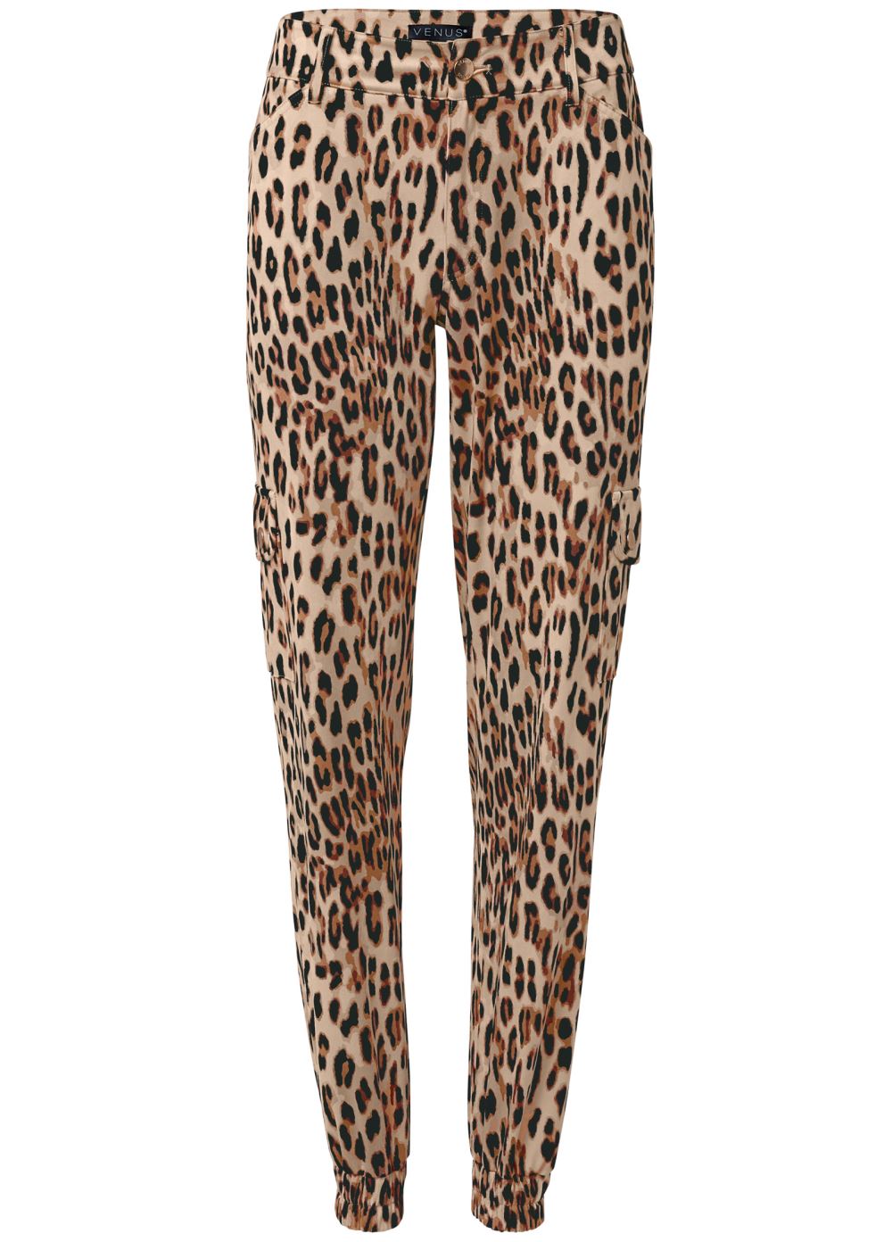 Venus Brown Multi FAUX SUEDE CARGO PANTS