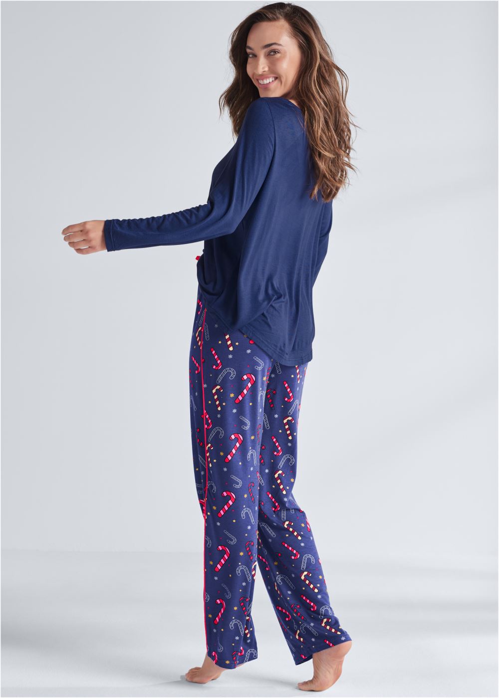 Venus Dark Blue LONG SLEEVE SLEEP SHIRT