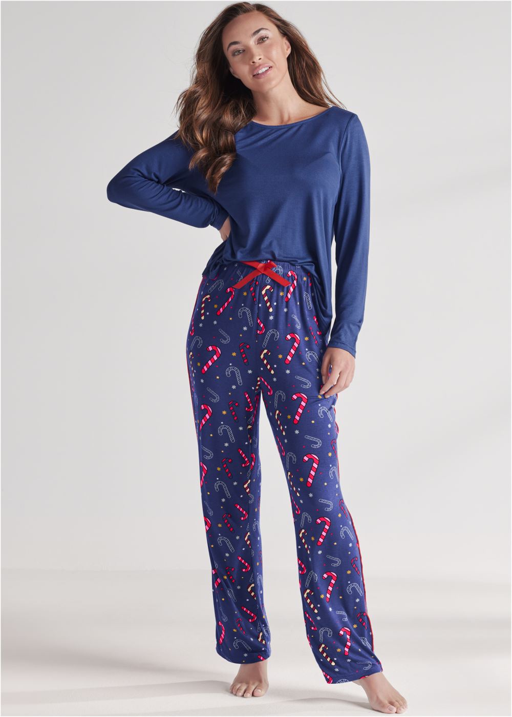Venus Dark Blue LONG SLEEVE SLEEP SHIRT