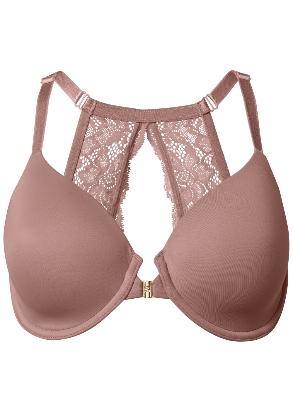Venus Pearl By Venus® Front Close Lace Back Bra, Any 2/$75 in Evening Mauve