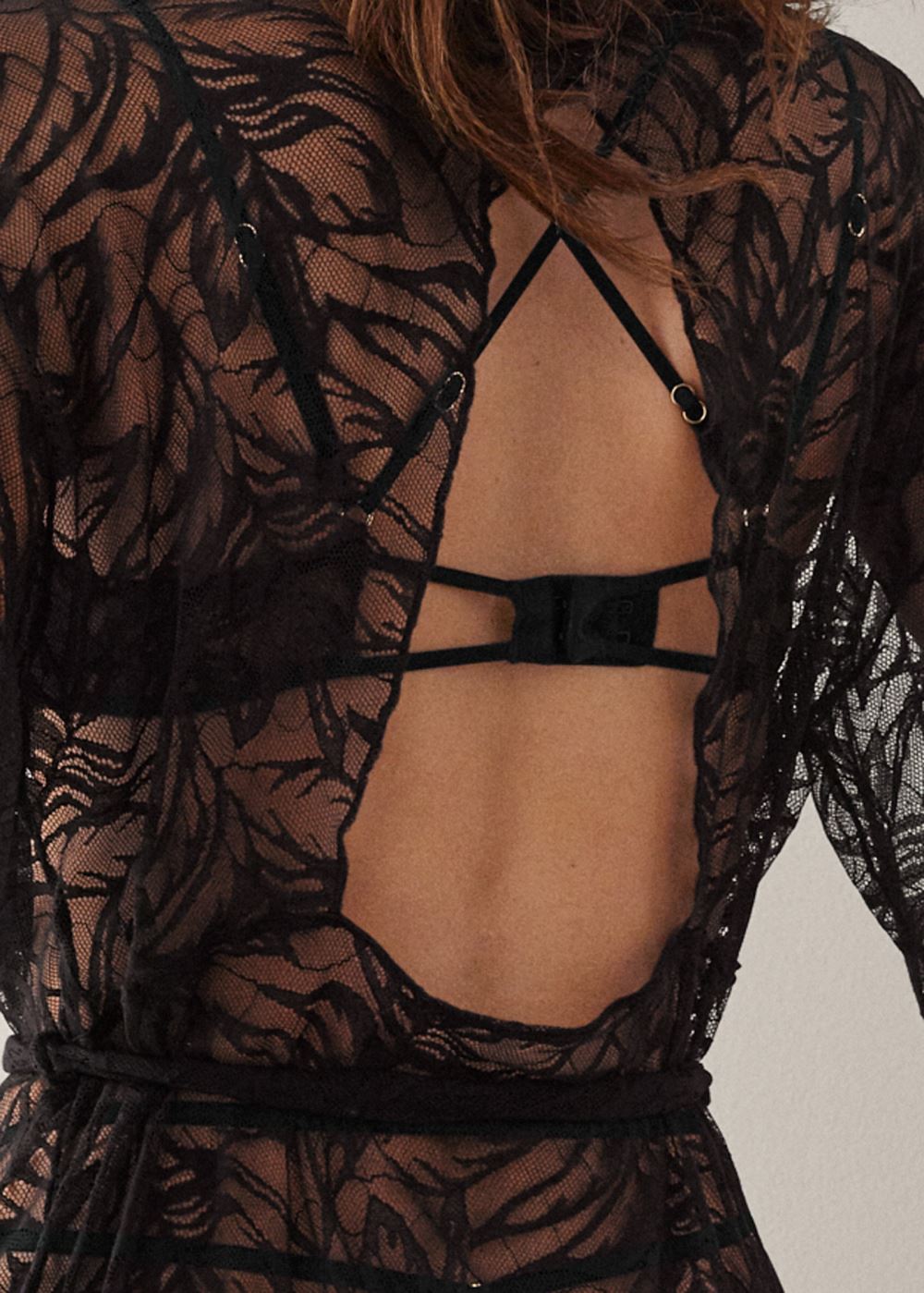 Venus Black Onyx OPEN BACK ROBE
