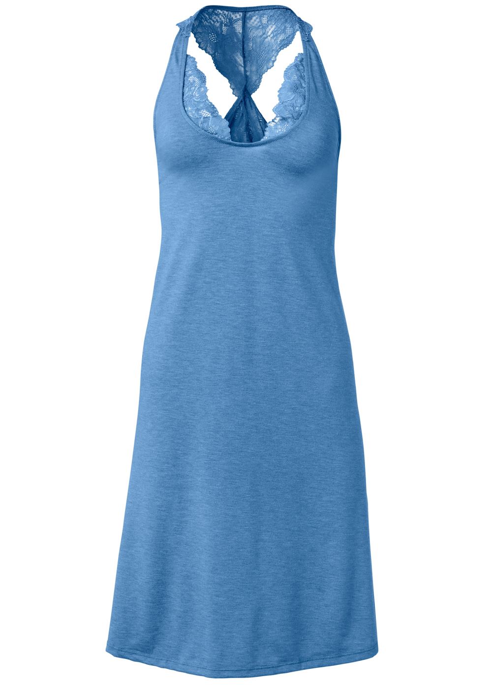 Venus Heathered Blue LACE DETAIL NIGHTGOWN