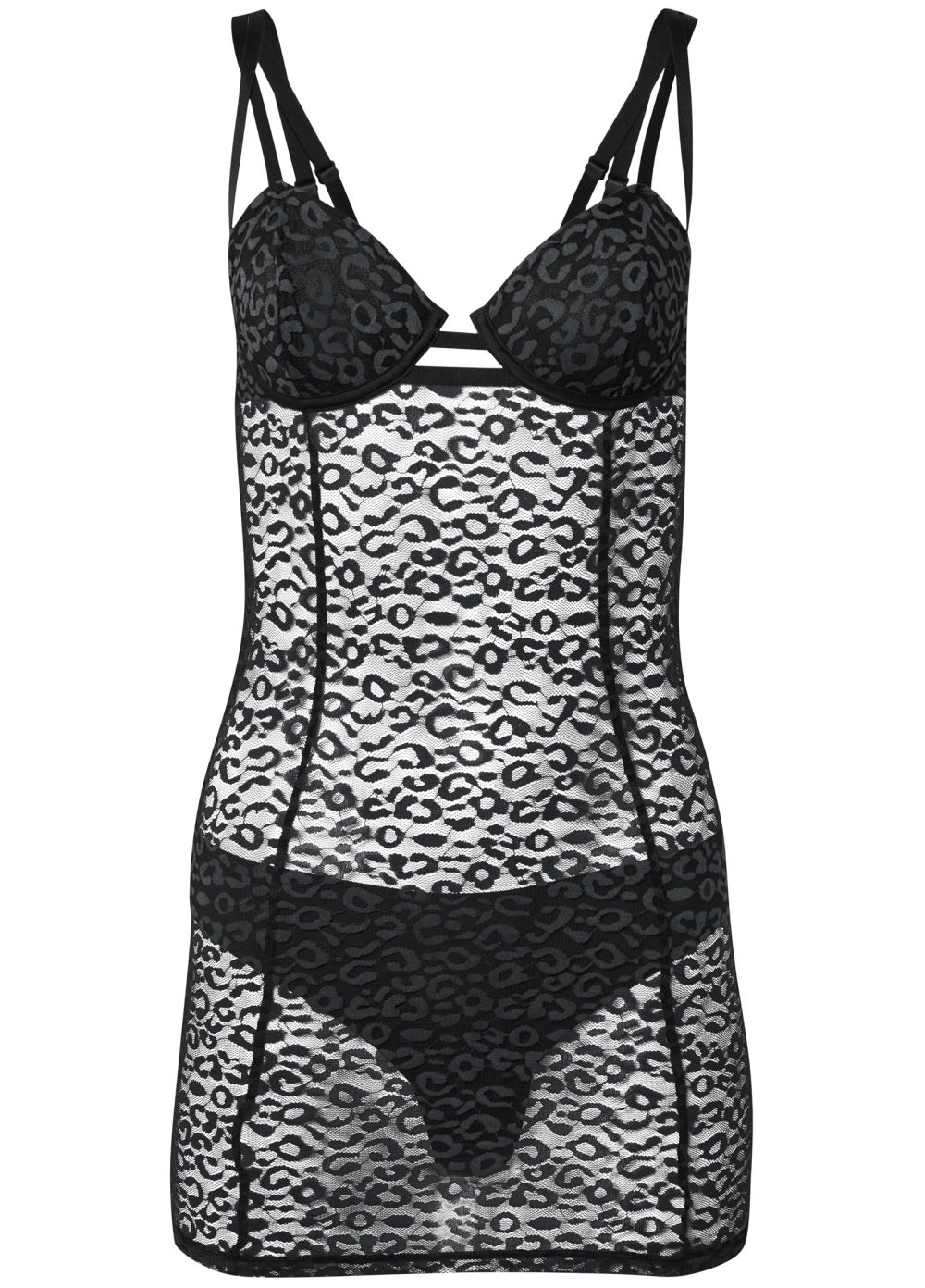 Venus Black Leopard LEOPARD LACE CHEMISE