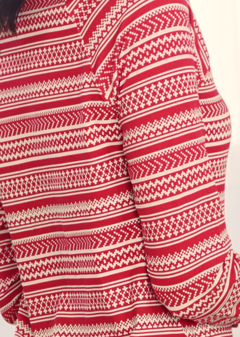 Venus Red Multi Long sleeve nightgown