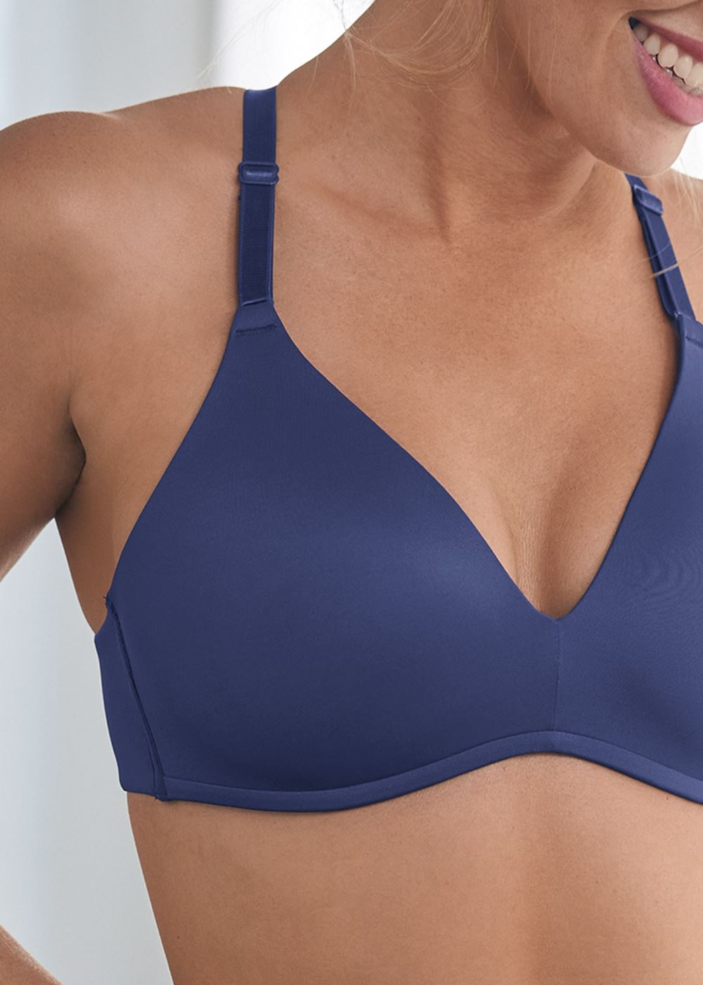 Venus Pearl By Venus® Lace Back Wireless Bra, Any 2/$75 in Belize Blue