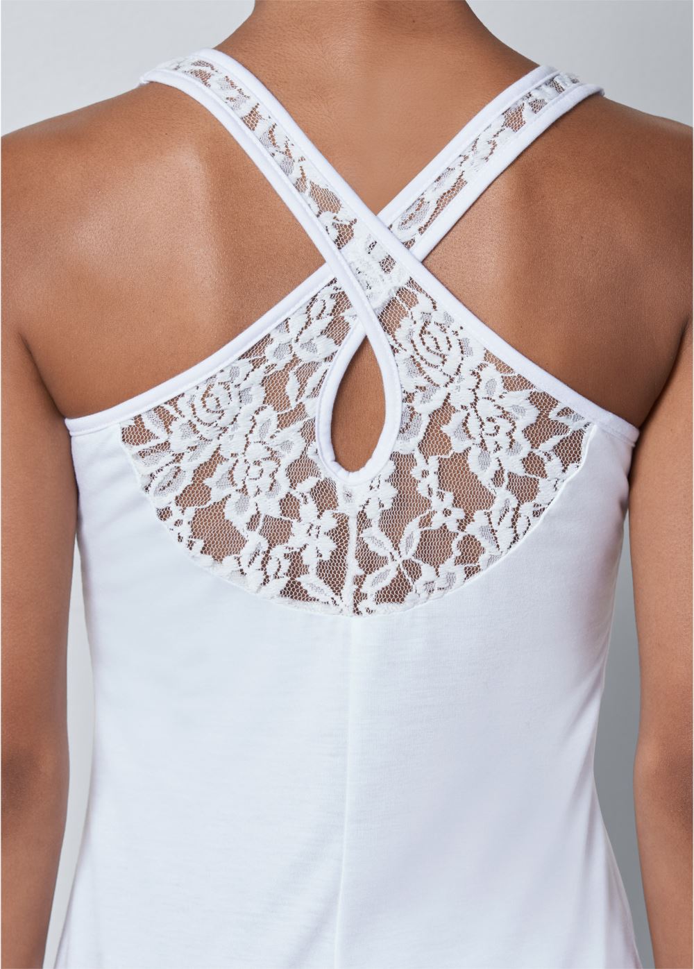 Venus White Multi Lace Back Nightgown