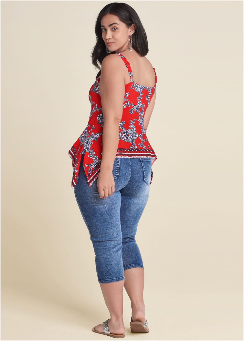 Venus Plus Size Paisley And Patriotic Tank