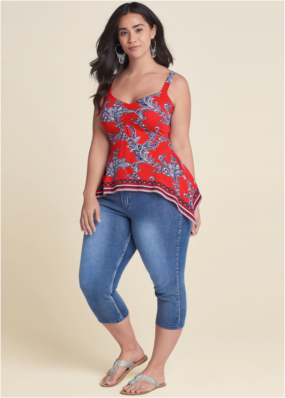 Venus Plus Size Paisley And Patriotic Tank