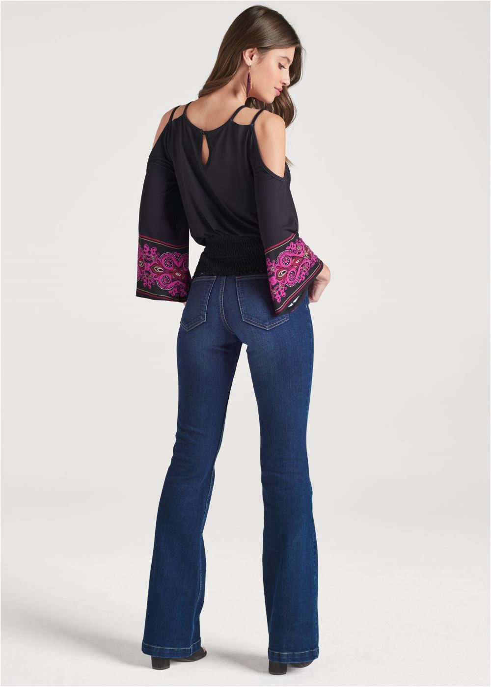 Venus Plus Size Moroccan Paisley Smocked Top