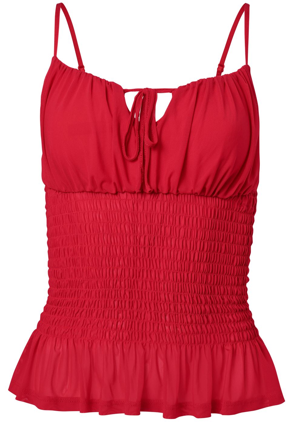 Venus Plus Size Smocked Mesh Top