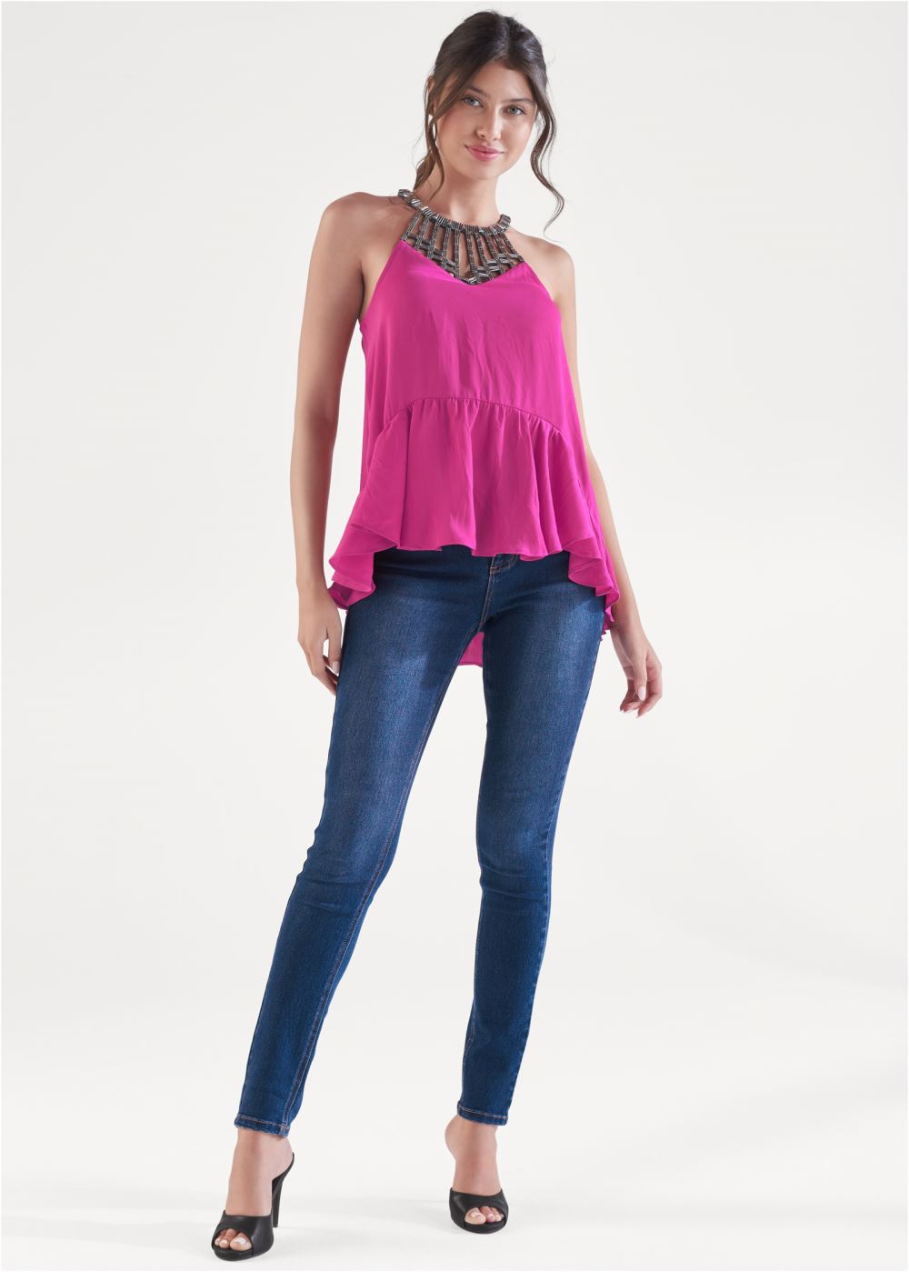Venus Plus Size Embellished Neckline Top