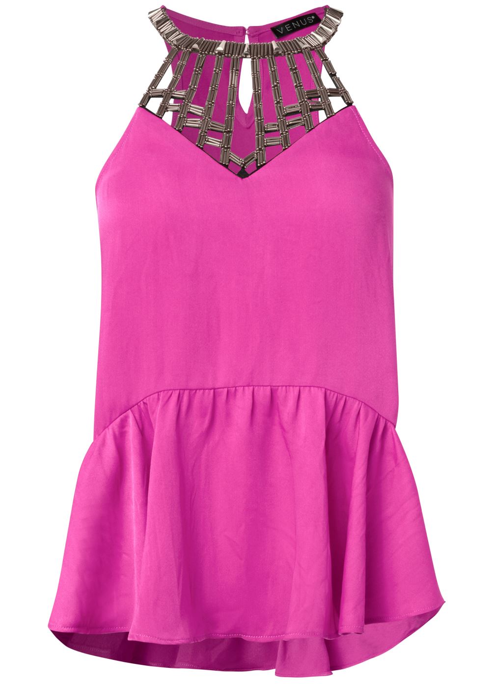 Venus Plus Size Embellished Neckline Top