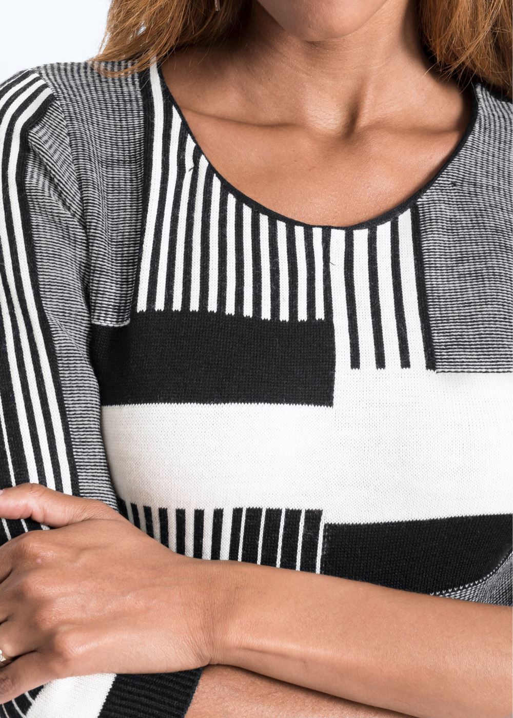Venus Plus Size Color Block Sweater Dress
