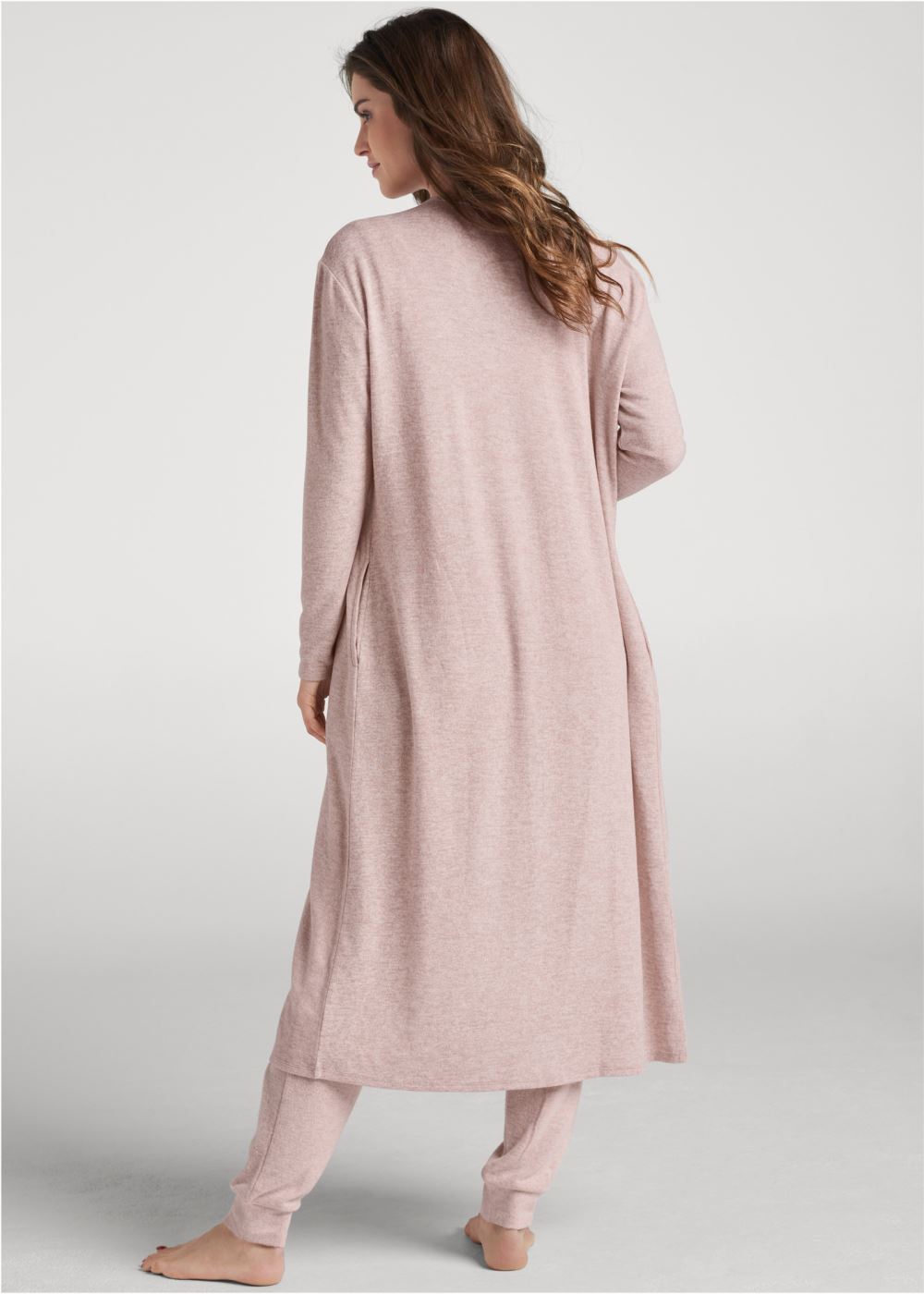 Venus Plus Size Cozy Hacci Jumpsuit in Pink
