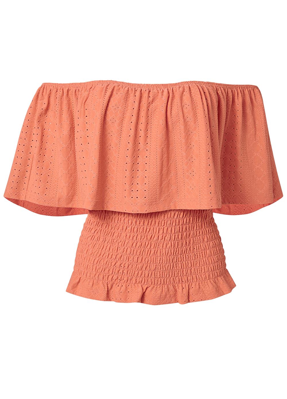 Venus Plus Size Off-The-Shoulder Eyelet Top