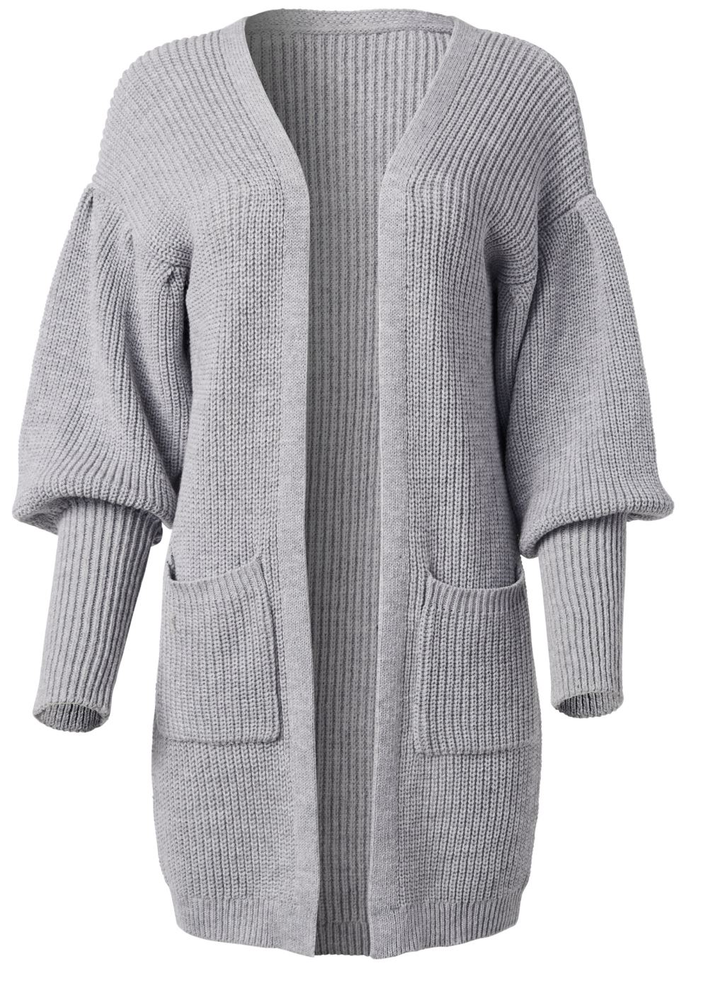 Venus Plus Size Oversized Cardigan in Light Grey