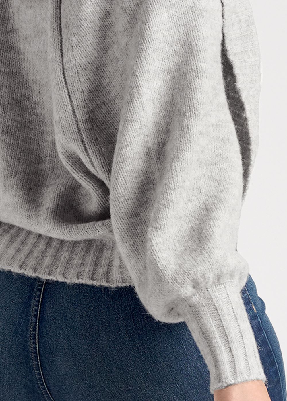 Venus Plus Size Ribbed Knit Shrug in Heather Grey