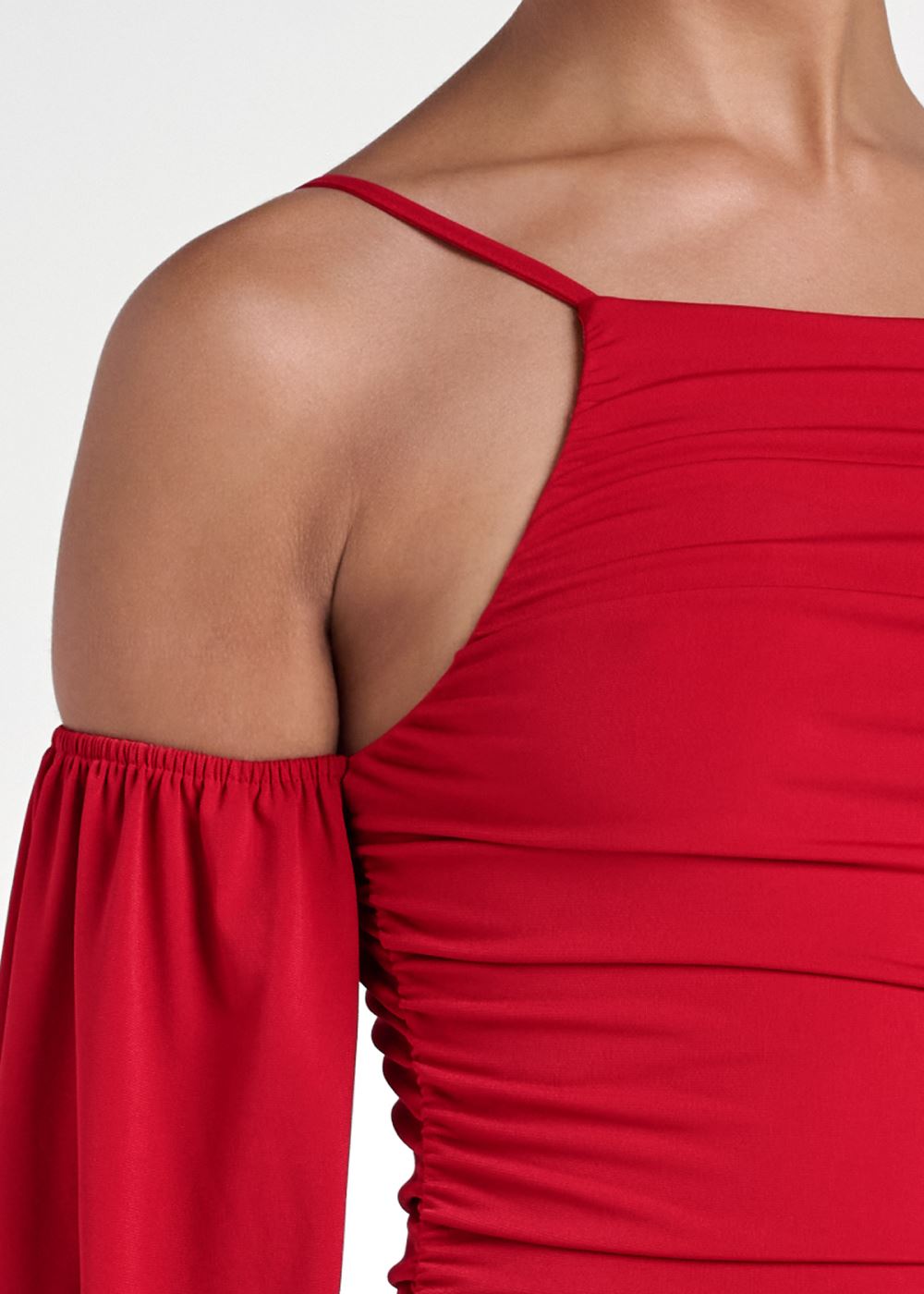 Venus Plus Size Cold-Shoulder Ruched Dress