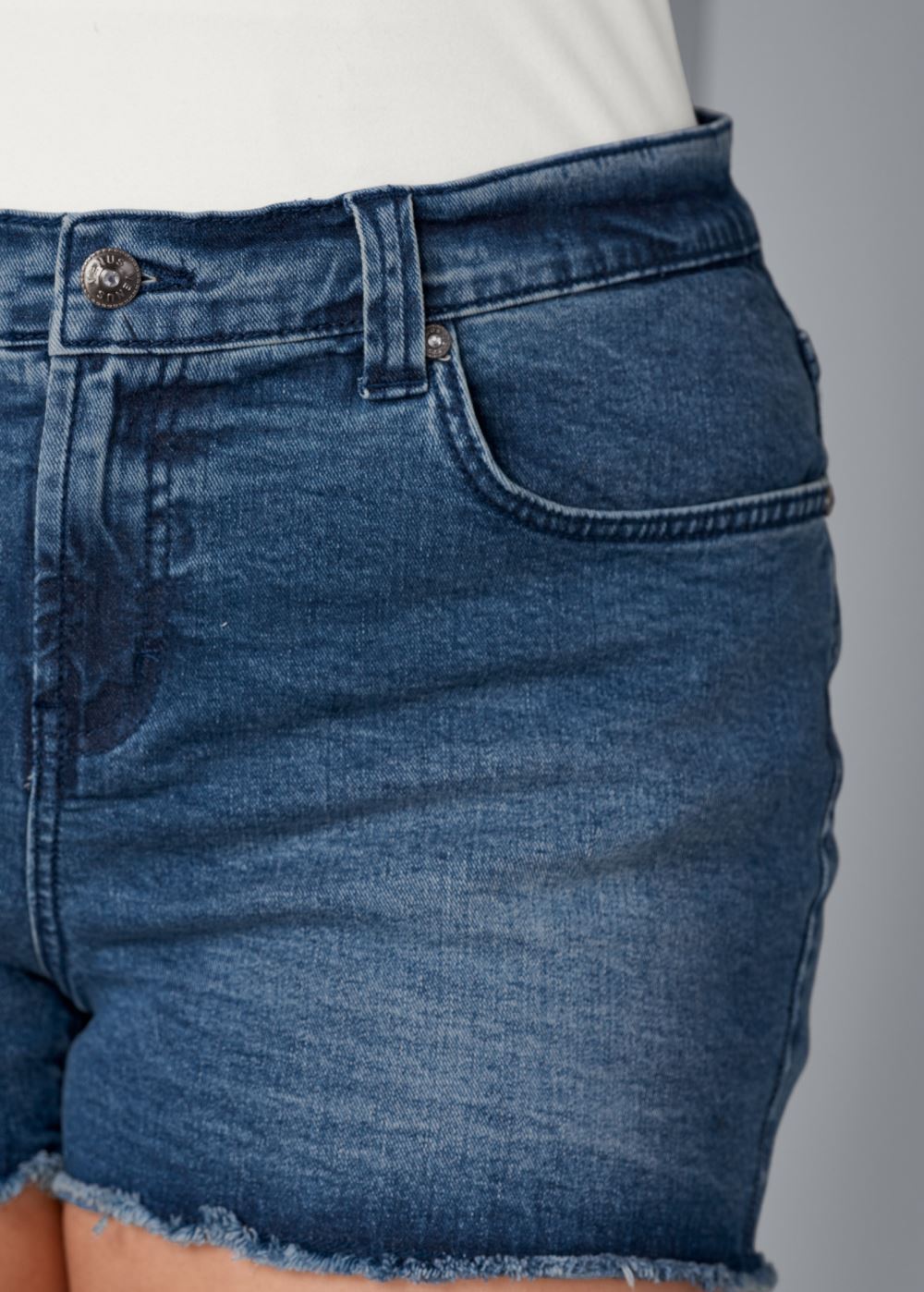 Venus Plus Size Cutoff Jean Shorts - Medium Wash