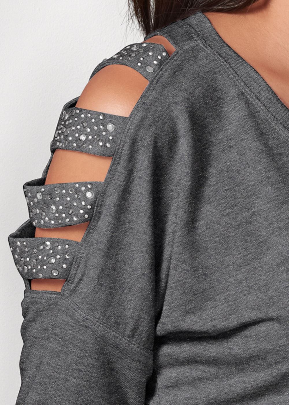 Venus Plus Size Stud Embellished Sweatshirt
