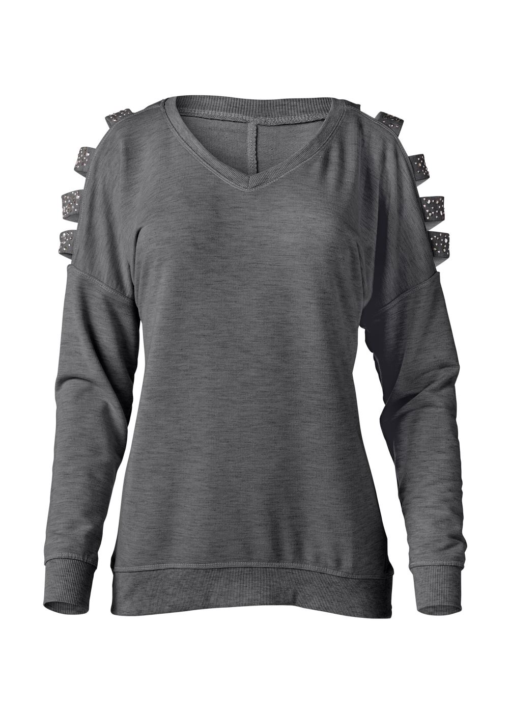 Venus Plus Size Stud Embellished Sweatshirt