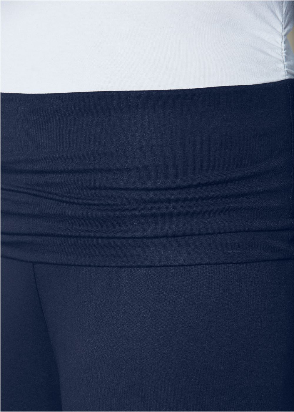 Venus Plus Size Easy Foldover Pants in Navy