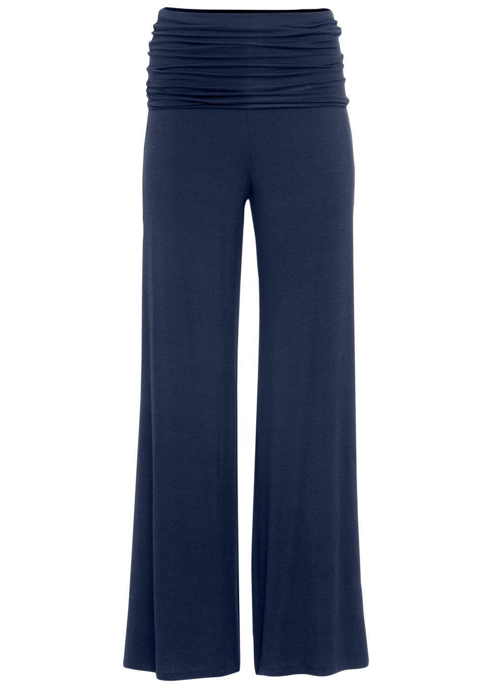 Venus Plus Size Easy Foldover Pants in Navy