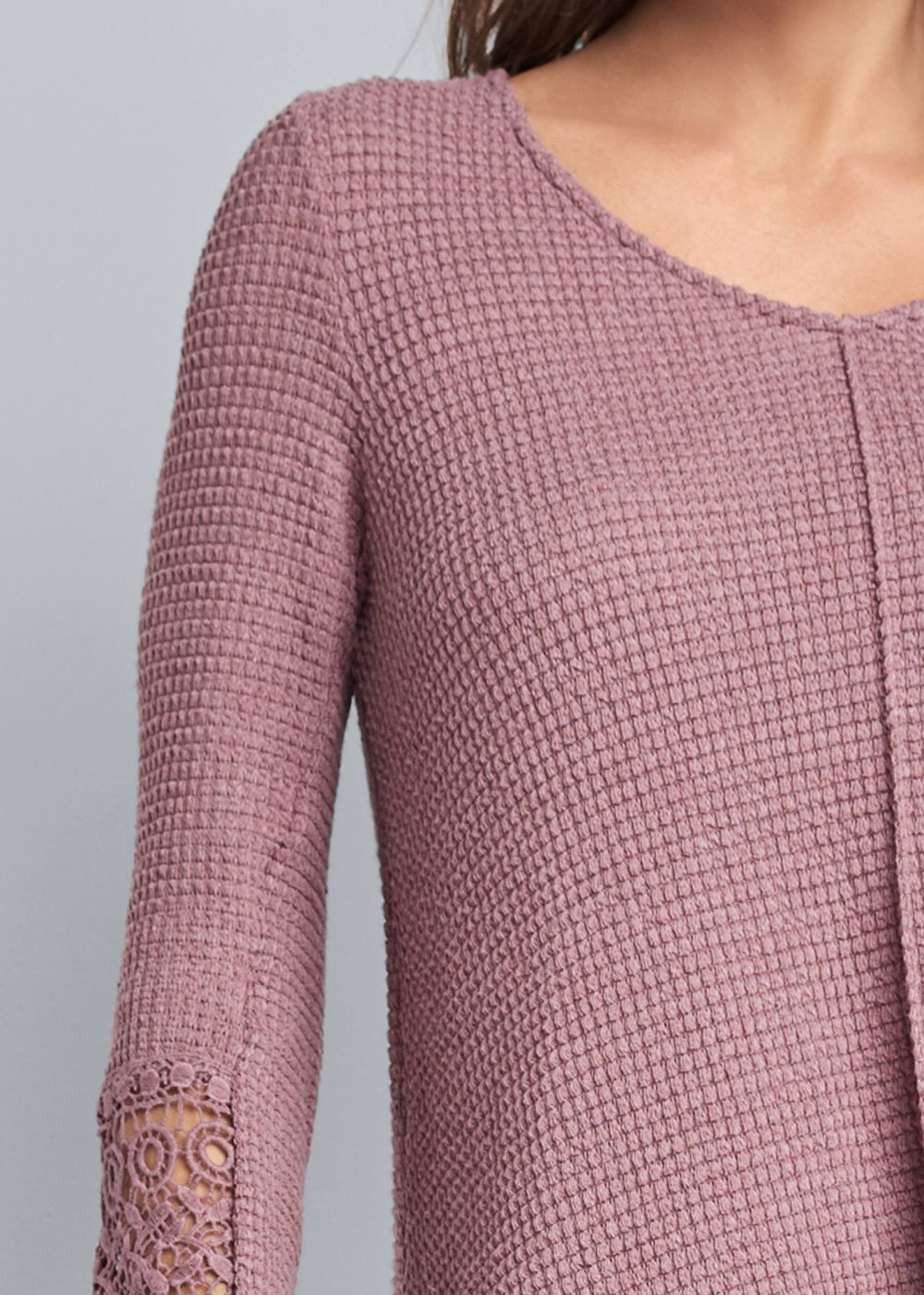 Venus Plus Size Casual Waffle Knit Top