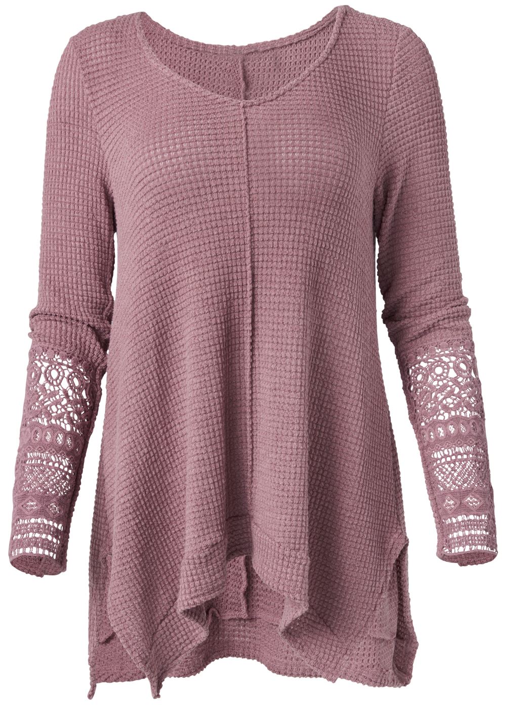 Venus Plus Size Casual Waffle Knit Top