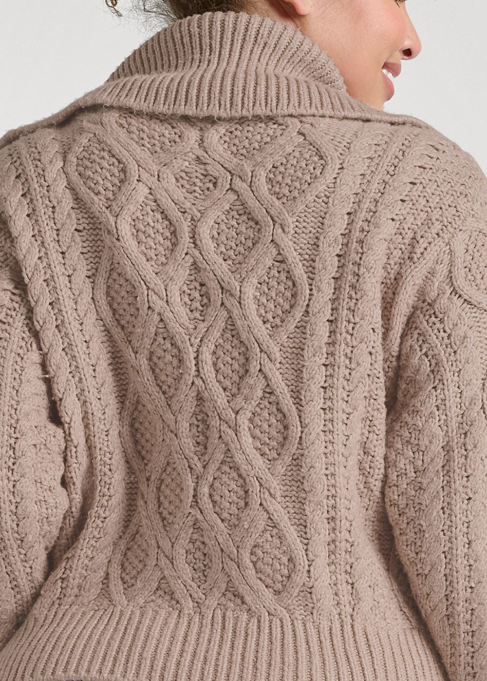 Venus Plus Size Knit Zip Sweater in Moonlight