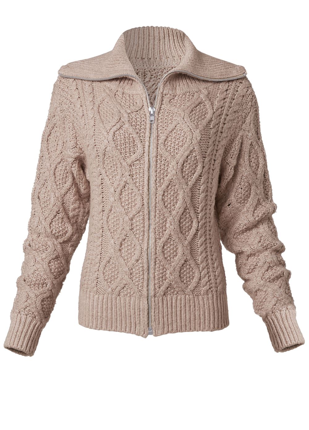 Venus Plus Size Knit Zip Sweater in Moonlight